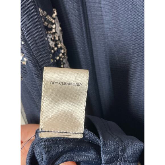 Altar'd State Corinna Navy Blue Mini Dress Beaded Sequin Tulle Small Sleeveless - Picture 8 of 8